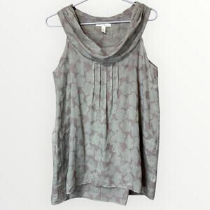 Weston Wear Muted Olive Floral Design Sleeveless Top Size Medium